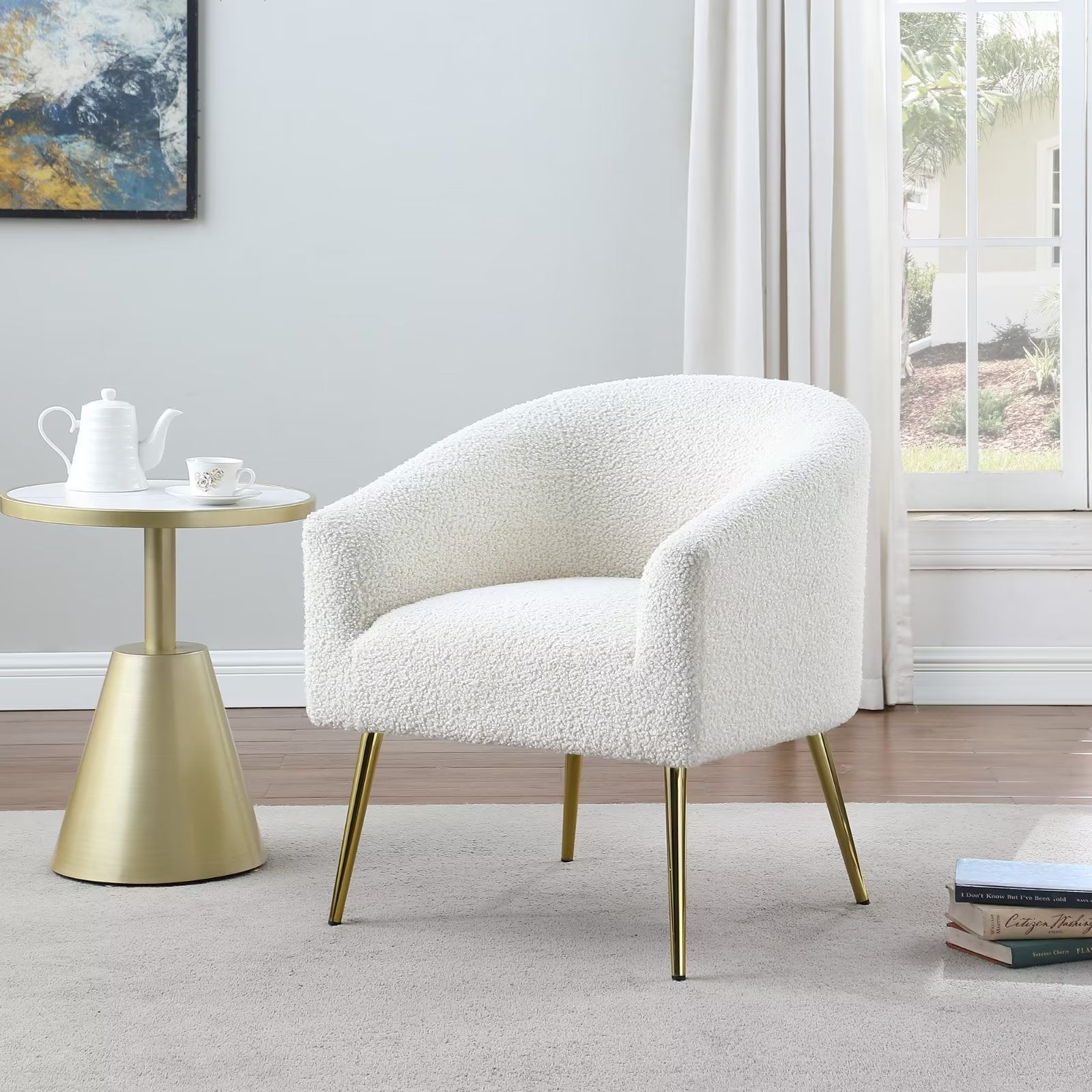 Fluffy white 2025 armchair