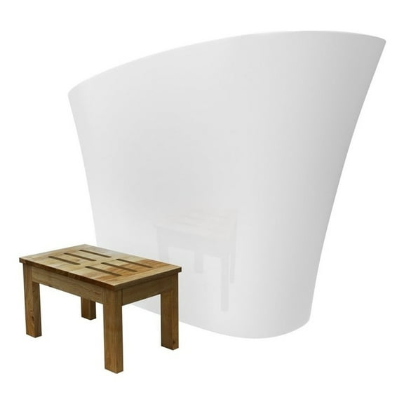 Modern Japanese White Solid Surface Stone Soaking Bathtub-Perfect for Relaxation