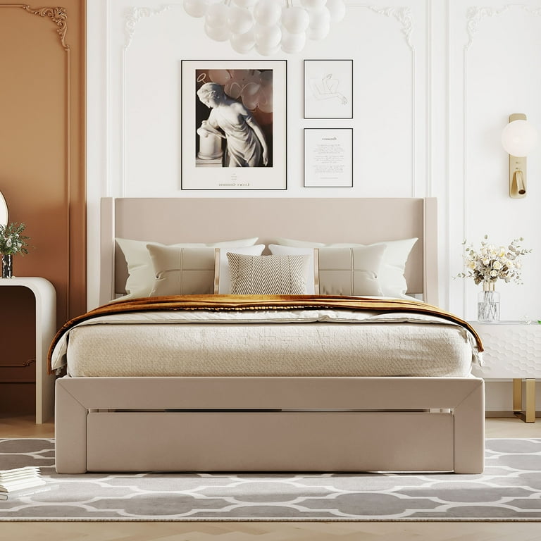 Large tufted sale bed