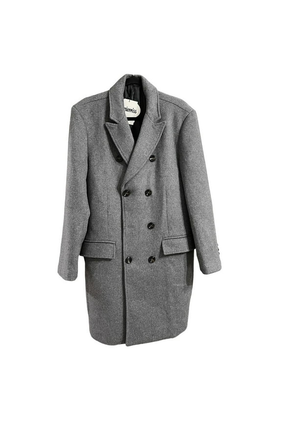 Basic Design Women's Double Breasted  Thick Wool Blend Fall Winter Coat XL