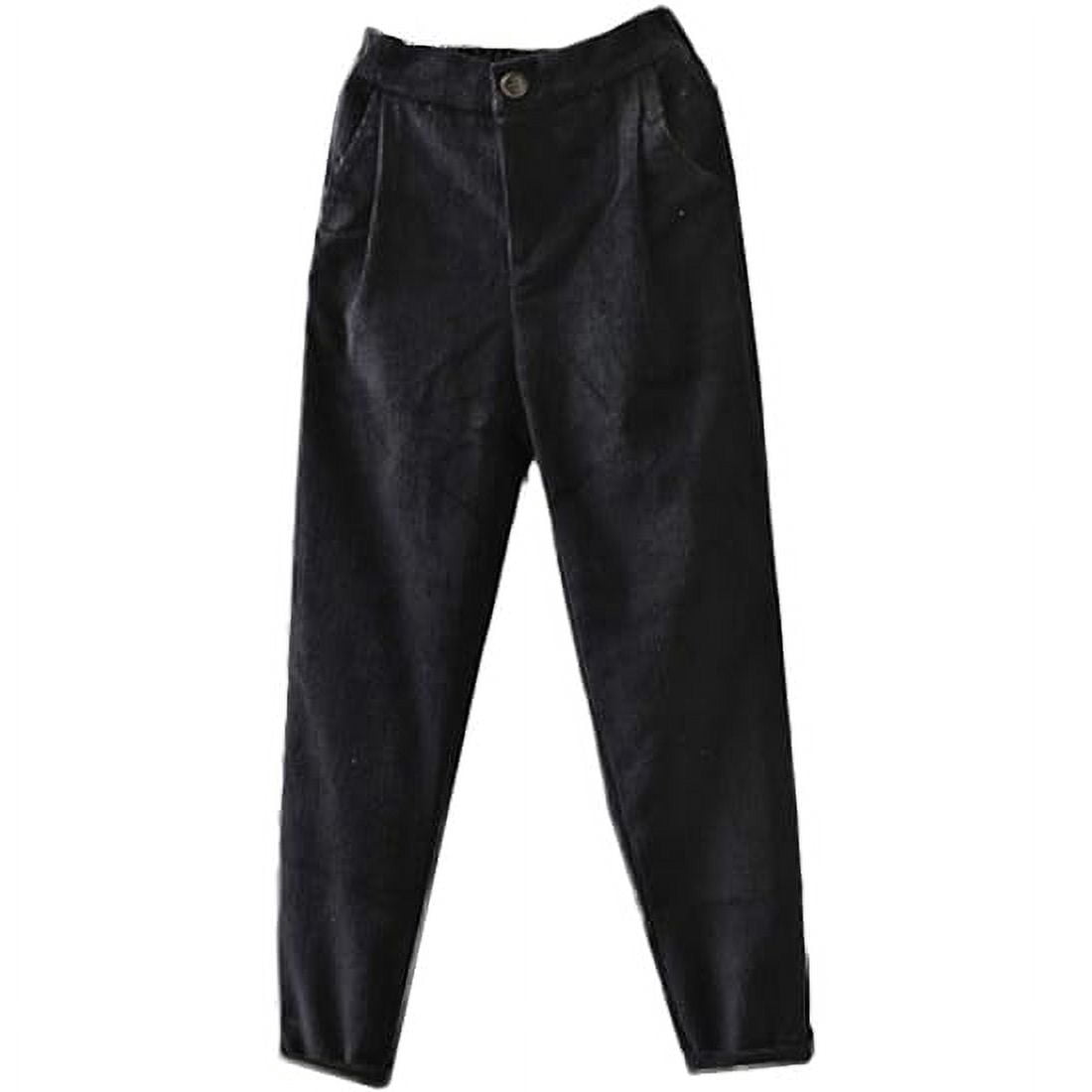 Mordenmiss Women High Waisted Corduroy Pants Loose Straight Leg Vintage ...