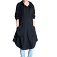 thumbnail image 1 of Mordenmiss Women's Sweatshirt Tunic Dresses Long Sleeve Casual Oversized Long Hoodie Pullovers Black L, 1 of 3