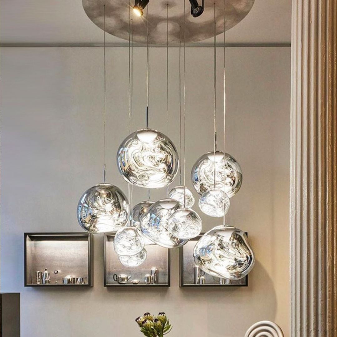 arturesthome Modern Melt Pendant Light, Glass Hanging LED Chandelier ...