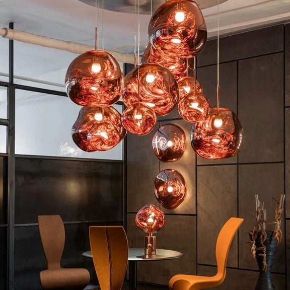 Mordern Style Melt Pendant Light Glass Hanging Light Chandelier for Kitchen Island Dining Room Entryway Hallway