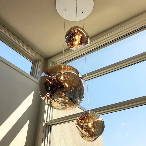 Mordern Style Melt Pendant Light Glass Hanging Light Chandelier for Kitchen Island Dining Room Entryway Hallway