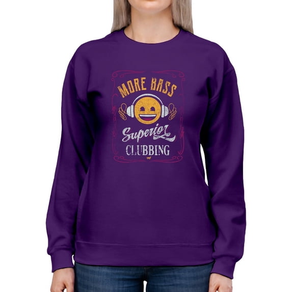 More Bass - Superior Clubbing Retro Emoji DJ Women's Sweatshirt