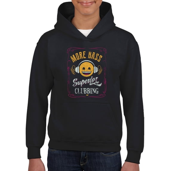 More Bass - Superior Clubbing Retro Emoji DJ Youth's Hoodie