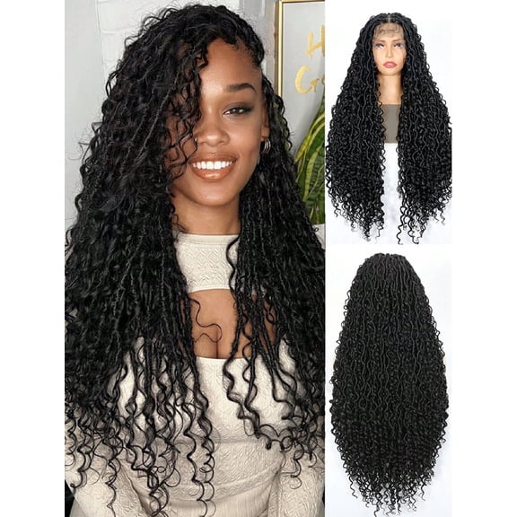 More Beautiful 30 inch Full Lace Knotless Bohemian Box Braided Synthetic Wig for Black Women