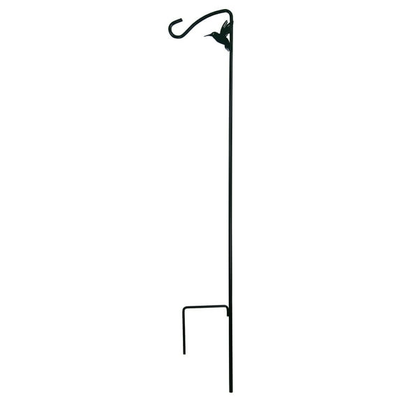 More Birds 42-inch Hummingbird Hook for Bird and Hummingbird Feeders, Stabilizer Leg and Curved Design, Black, 1 Pack