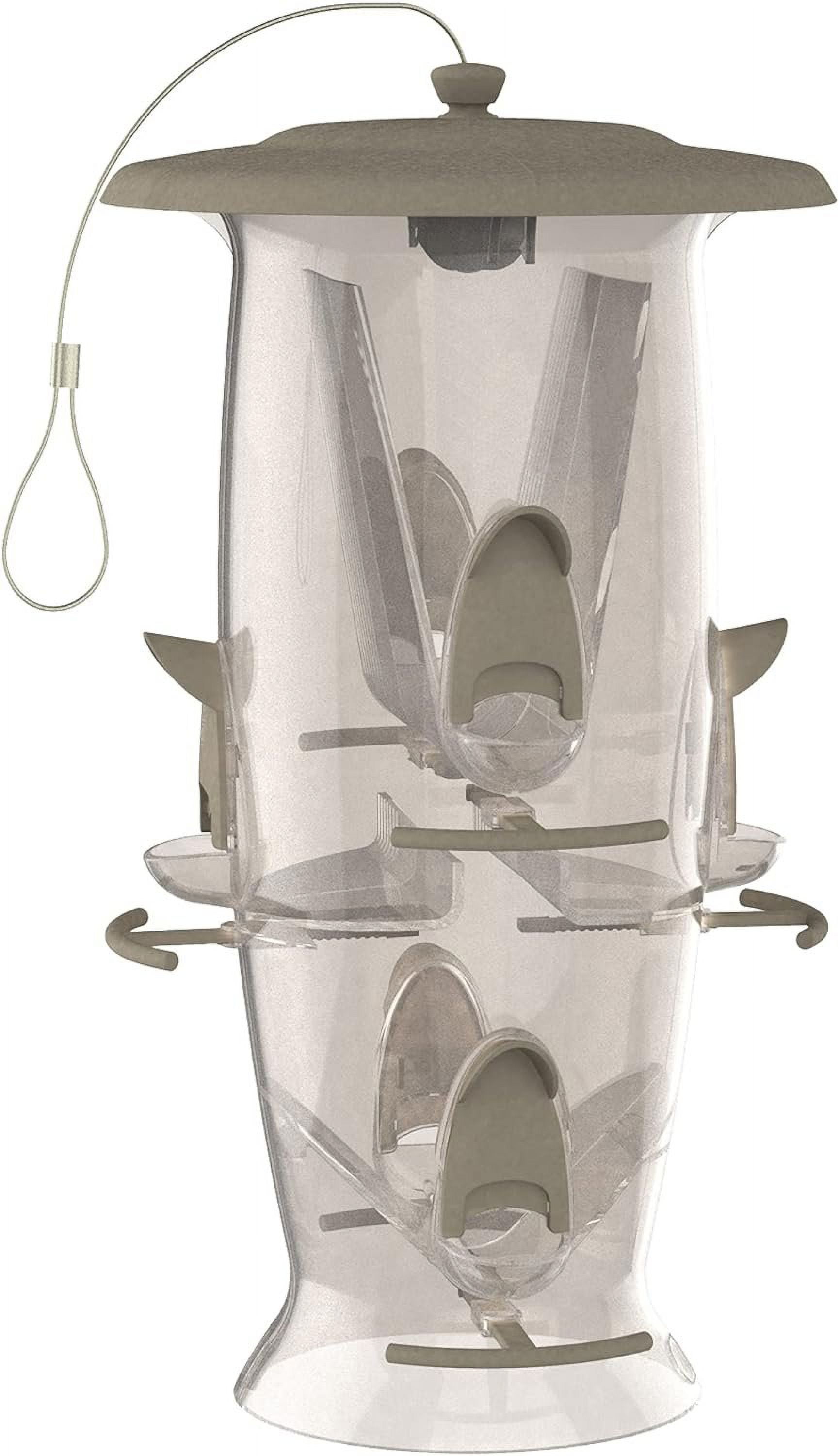 More Birds Abundance Bird Feeder, Songbird, 3.5 lb Seed Capacity, Tan