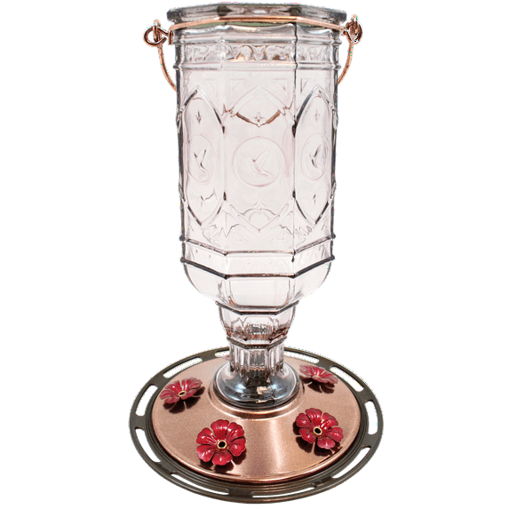 More Birds Amethyst Jewel Glass Hummingbird Feeder, 20 oz Nectar Capacity