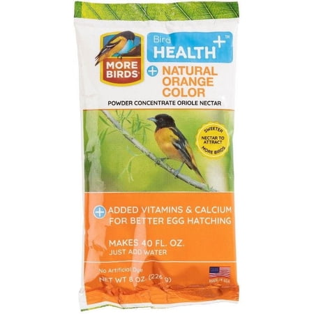 More Birds Health Plus Natural Orange Oriole Nectar Powder Concentrate [Bird, Hummingbird Nectars & Foods] 8 oz