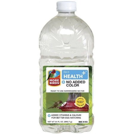 More Birds Health Plus Ready To Use Hummingbird Nectar Clear 64 oz[ PACK OF 2 ]
