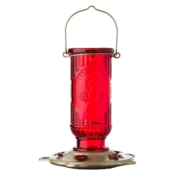 More Birds Hummingbird Feeder, Glass Bottle, 5 Ports, 20-Ounce Nectar Capacity