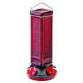 thumbnail image 1 of More Birds Hummingbird Feeder, Glass Hummingbird Feeders, Red, 4 Feeding Stations, 19-Ounce Nectar Capacity, Square Bottle, 1 of 3