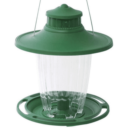 More Birds Large Lantern Bird Feeder, Wild Bird Feeder, 5 Feeding Ports, 3.8-Pound Seed Capacity, Green