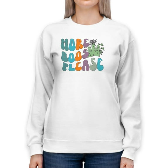More Boos Please Groovy Style Sweatshirt Women -Image by Shutterstock, Female 3X-Large