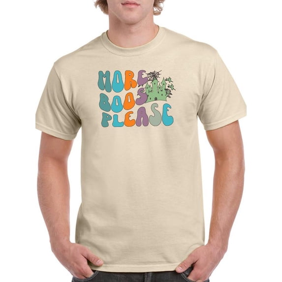 More Boos Please Groovy Style T-Shirt Men -Image by Shutterstock, Male 3X-Large