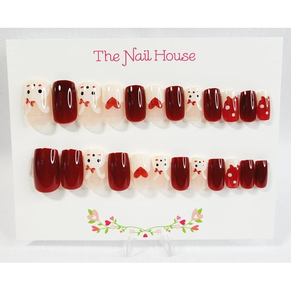 More Bunny Love Square Press-On Nails By The Nail House NH - 24 Pieces