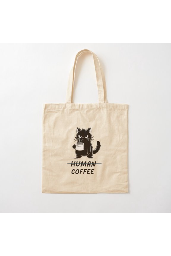 More Coffee, Less Human Canvas Tote Bags, Reusable Shopping Bag