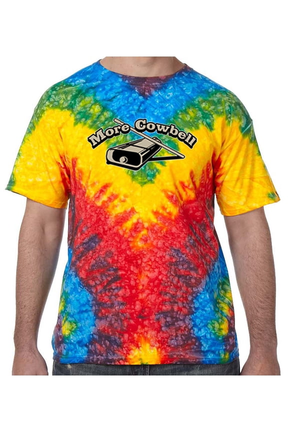 More Cowbell Psychedelic Tie Dye Tee Shirt - Woodstock, Large