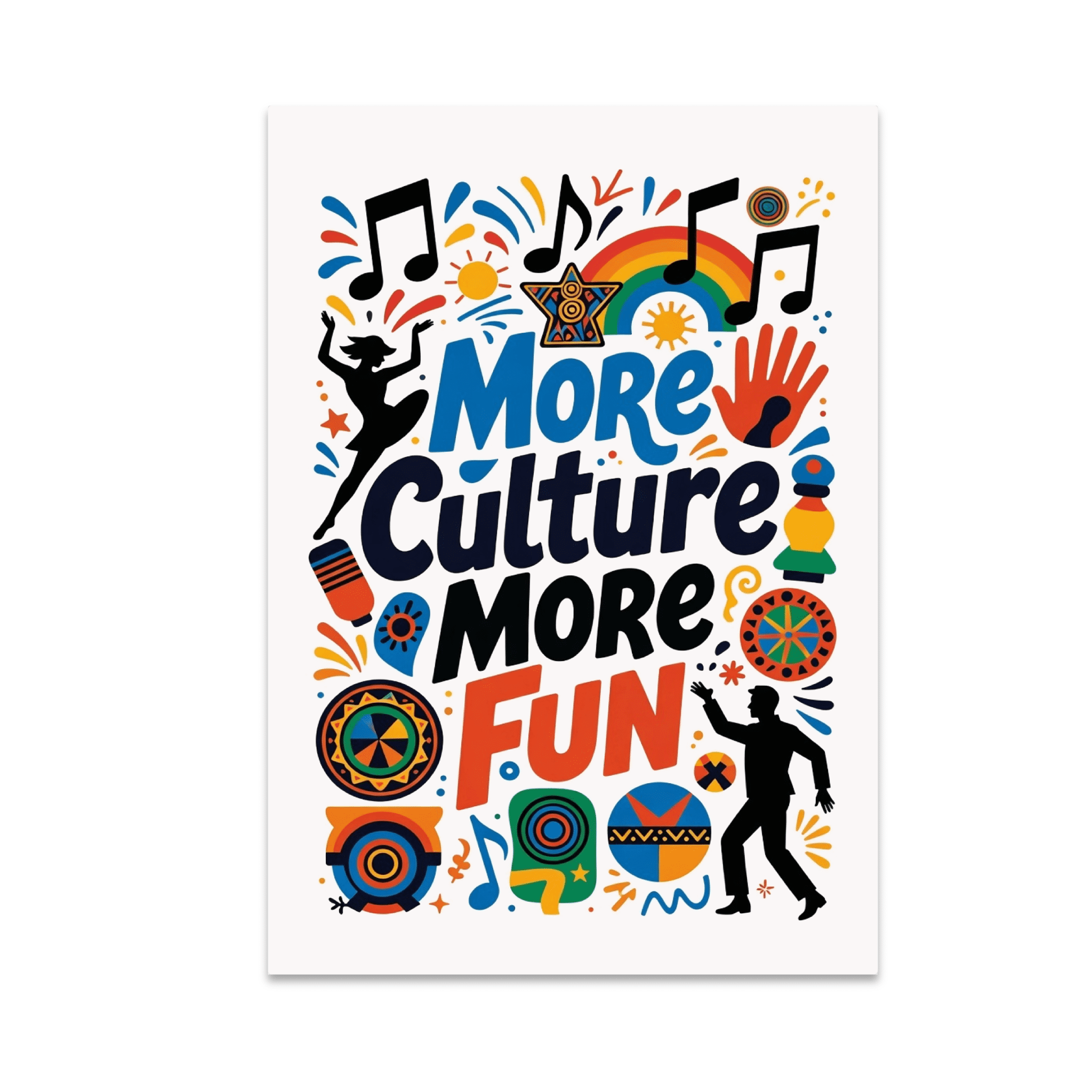 More Culture More Fun Collage Art Print - Multicultural Decor - 13x19 ...