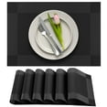 thumbnail image 1 of More Décor Dining Table Placemats, Washable Heat-Resistant PVC Vinyl Table Mats for Dining Room and Kitchen, Anti-Slip - Set of 4 -Black, 1 of 6