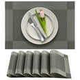 thumbnail image 1 of More Décor Dining Table Placemats, Washable Heat-Resistant PVC Vinyl Table Mats for Dining Room and Kitchen, Anti-Slip - Set of 4 - Grey, 1 of 6