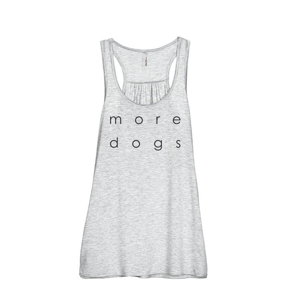 More Dogs Women's Fashion Sleeveless Flowy Racerback Workout Yoga Tank Top Sport Grey Large
