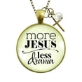thumbnail image 1 of More Jesus Less Drama Necklace Gutsy Goodness Female Adult Bronze Metal Jewelry, 1 of 8