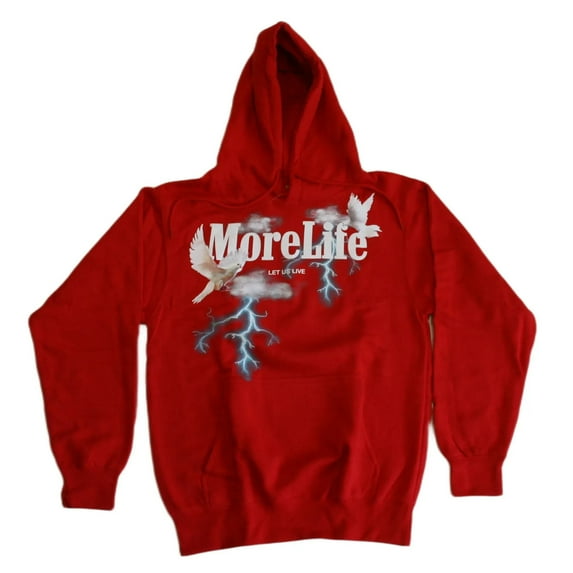 More Life Let Us Live Men's Red Hoodie (Small)