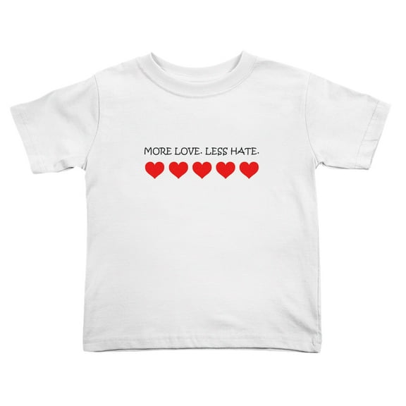 More Love Less Hate Cute Toddler Tshirts for Boys Girls (White, Youth L)
