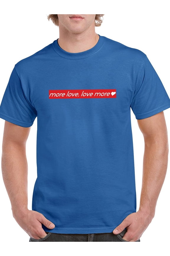 More Love Love More Red Logo Men Royal Blue T-Shirt, Male Medium