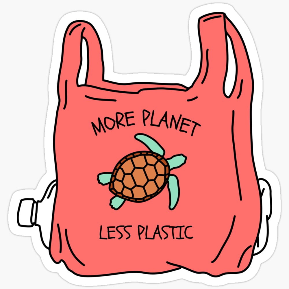 More Planet Less Plastic Sticker Phone Decal Water Bottle Stickers Car ...
