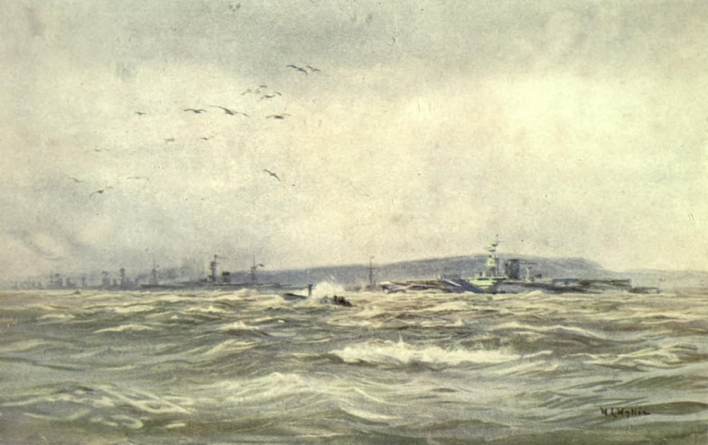 More Sea-fights of the Great War 1919 Glorious & Furious in the Forth Canvas Art - William Wyllie (18 x 24)
