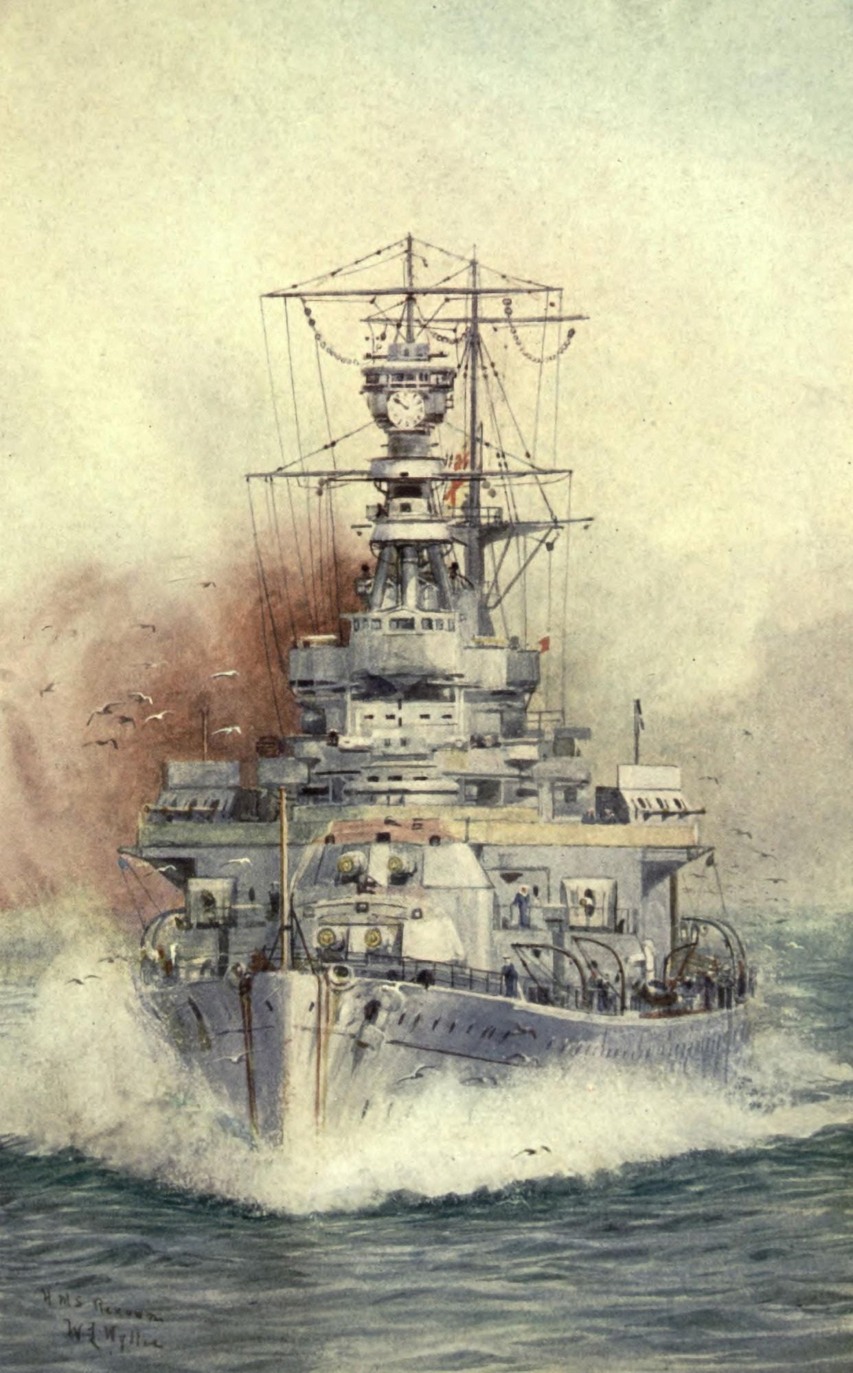 More Sea-fights of the Great War 1919 Renown Canvas Art - William Wyllie (24 x 36)