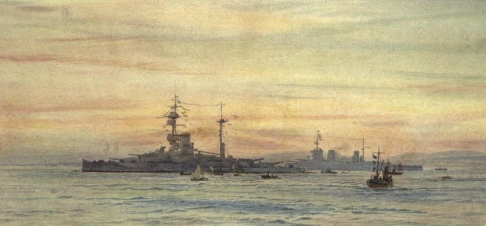 More Sea-fights of the Great War 1919 Revenge & Lion Canvas Art - William Wyllie (18 x 24)