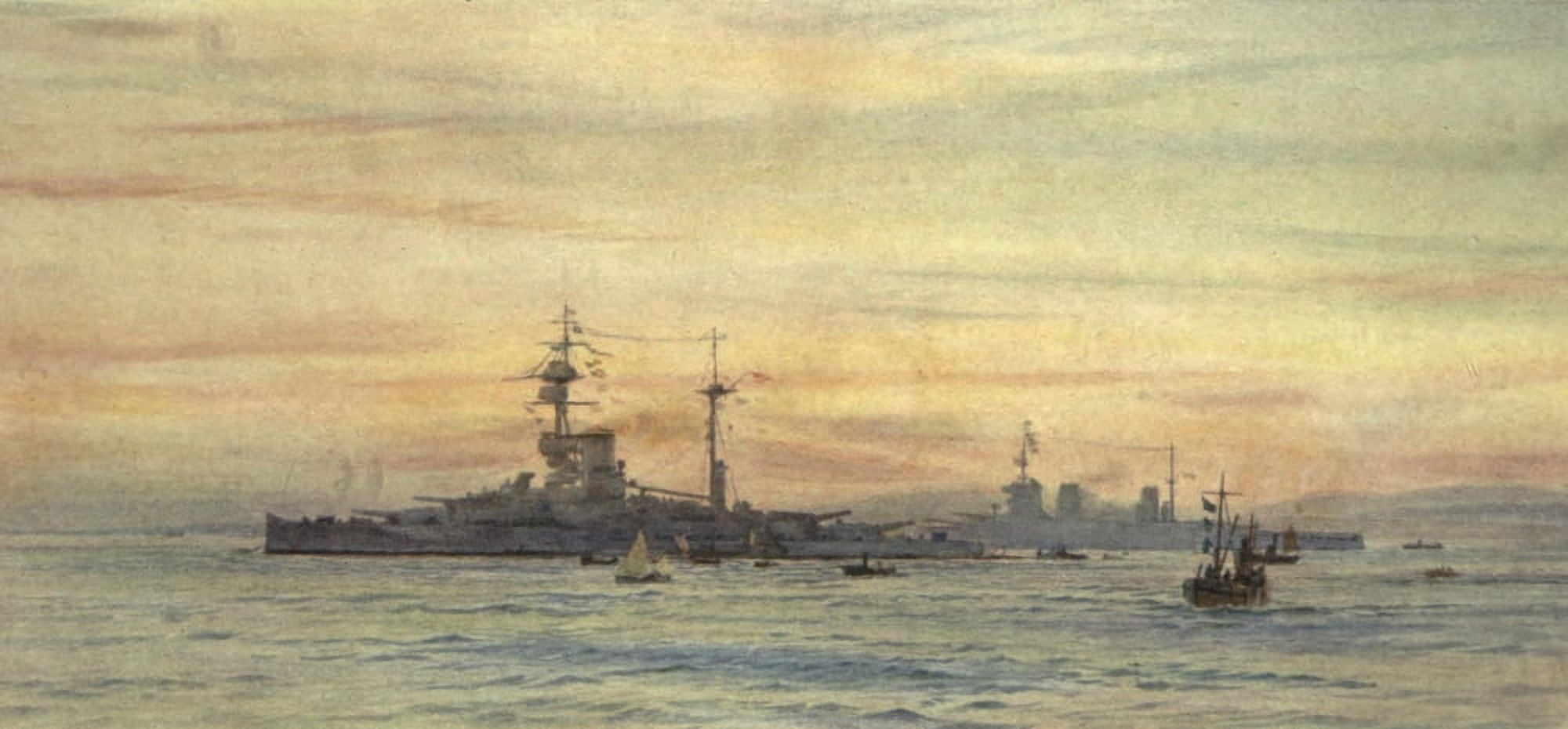 More Sea-fights of the Great War 1919 Revenge & Lion Canvas Art - William Wyllie (24 x 36)