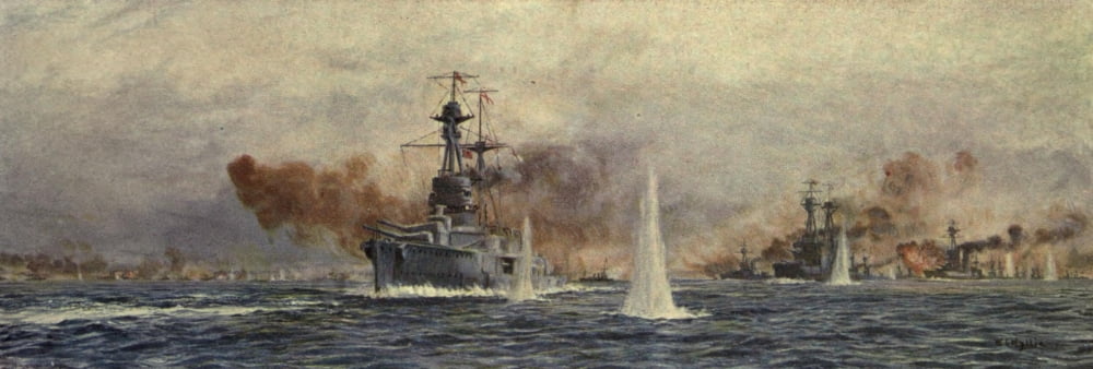 More Sea-fights of the Great War 1919 Royal Oak Acasta Benbow Superb Canvas Art - William Wyllie (24 x 36)