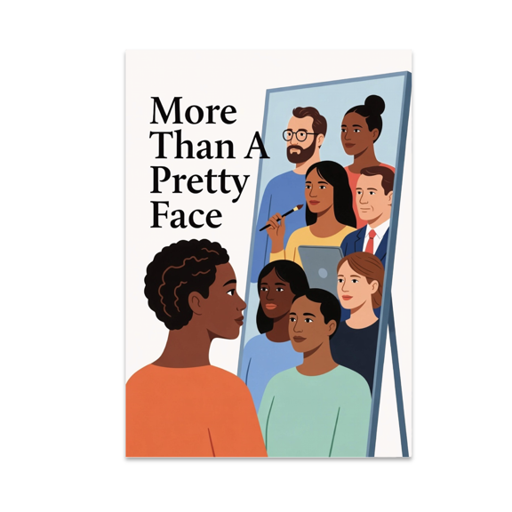 More Than A Pretty Face Mental Health Art - Self-Identity Seeker - 13x19 Poster Print