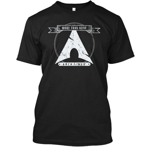 More Than Alive Arch Linux T-Shirt Made in the USA Size S to 5XL