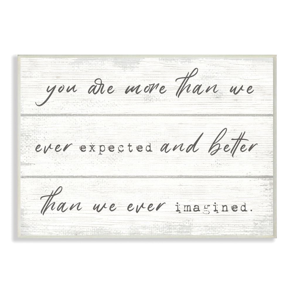 More Than We Imagined Inspirational Family Word Design Oversized Wall Plaque Art by Daphne Polselli