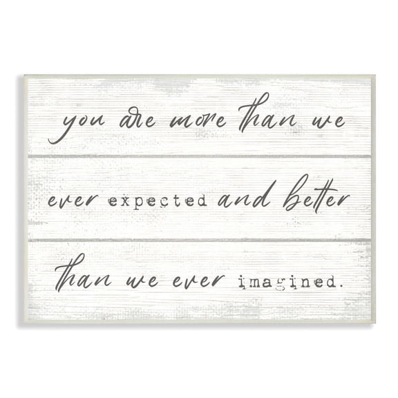 More Than We Imagined Inspirational Family Word Design Oversized Wall Plaque Art by Daphne Polselli