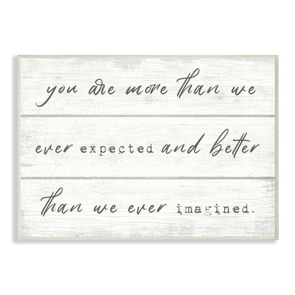 More Than We Imagined Inspirational Family Word Design Wall Plaque Art by Daphne Polselli
