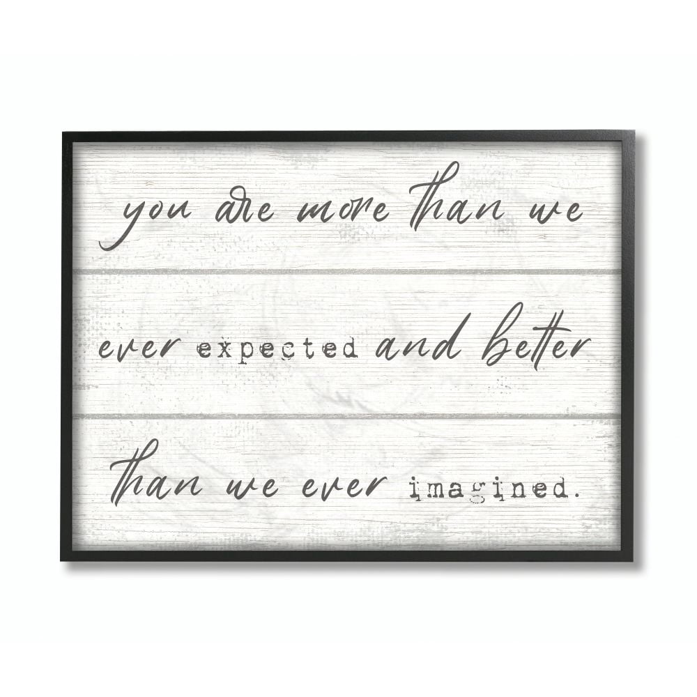 More Than We Imagined Inspirational Family Word Design XXL Framed Giclee Texturized Art by Daphne Polselli