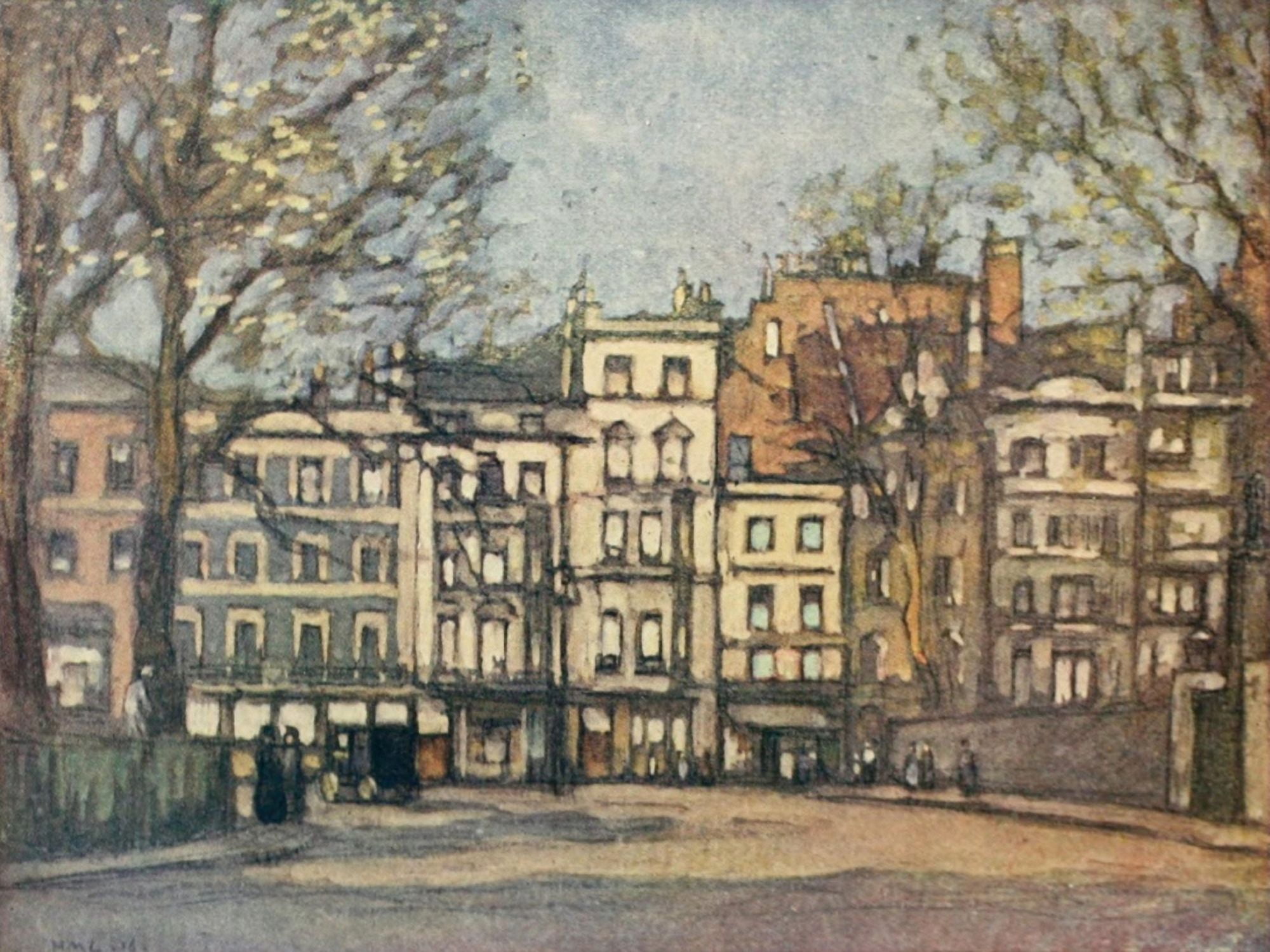 More Wanderings in London 1916 Berkley Square Canvas Art - Horace Livens (24 x 36)