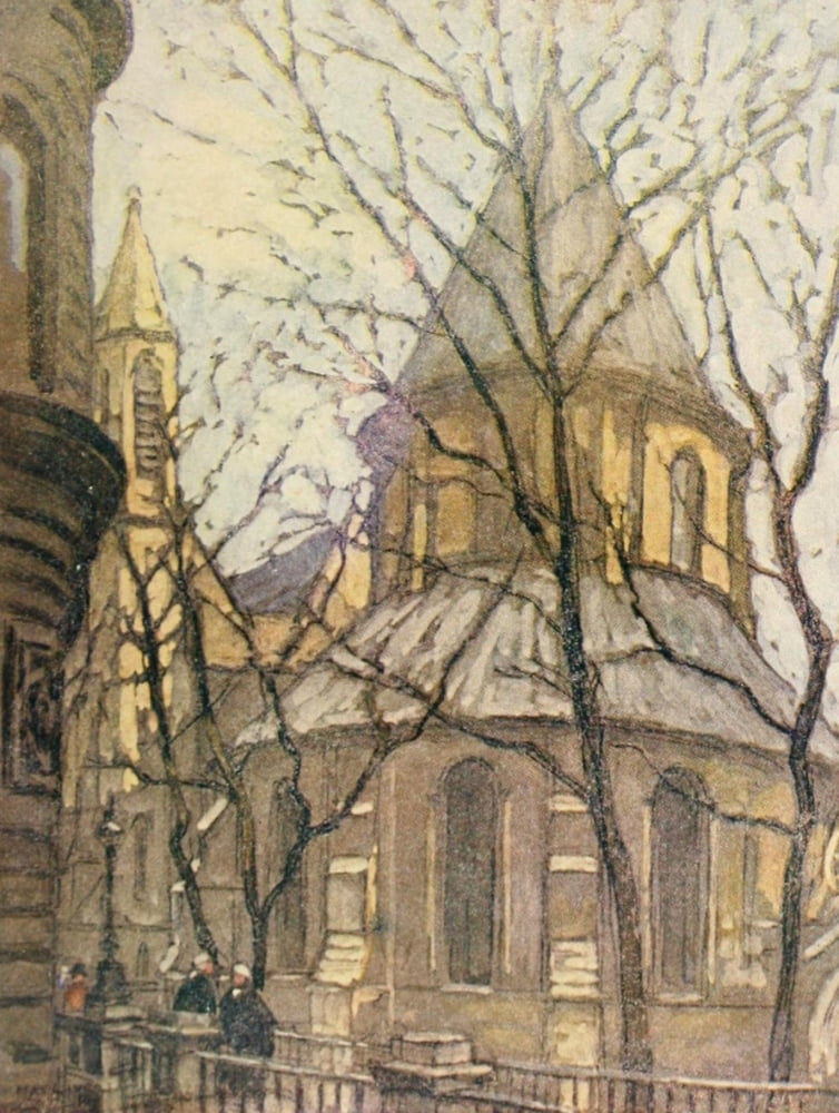 More Wanderings in London 1916 The Temple Church Canvas Art - Horace Livens (18 x 24)