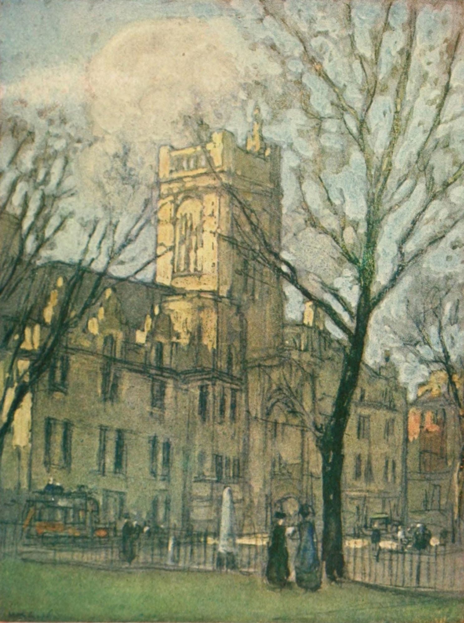 More Wanderings in London 1916 The Westminster Guildhall Canvas Art - Horace Livens (18 x 24)