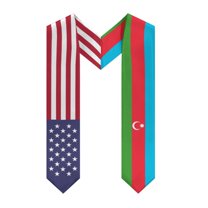 More design Graduation shawl Azerbaijan & United States Flag Stole Sash Honor Study Aboard International Students