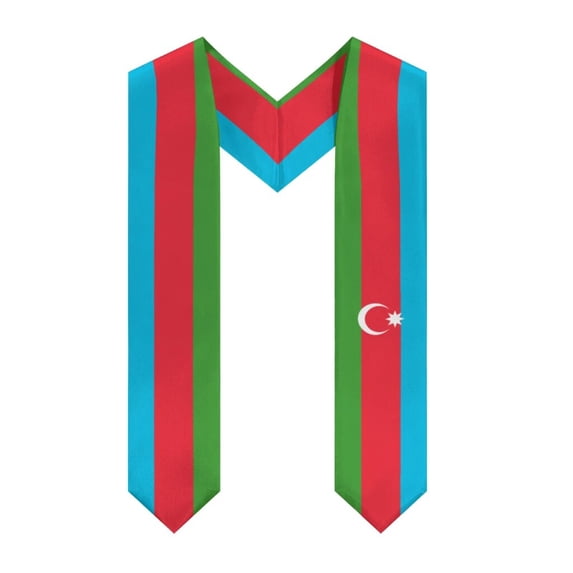 More design Graduation shawl Azerbaijan & United States Flag Stole Sash Honor Study Aboard International Students